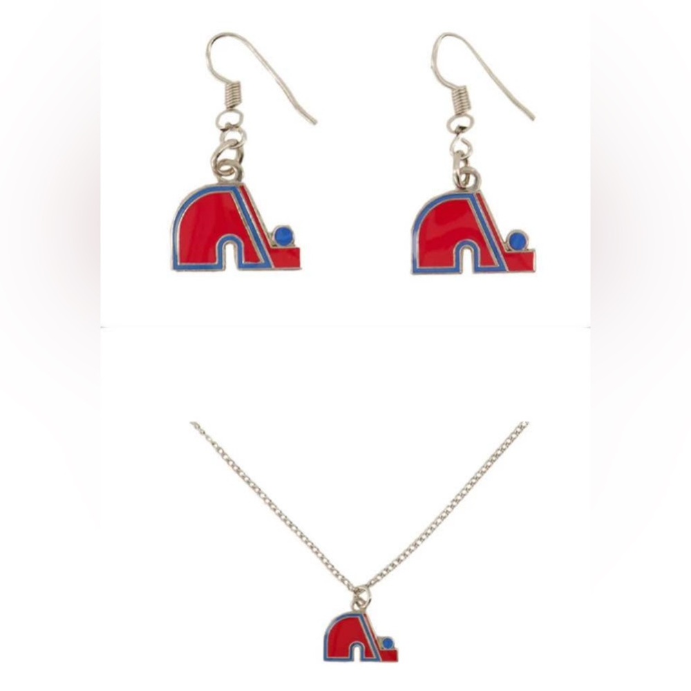 Quebec Nordiques Jewelry Set - New in Package - NHL Licensed